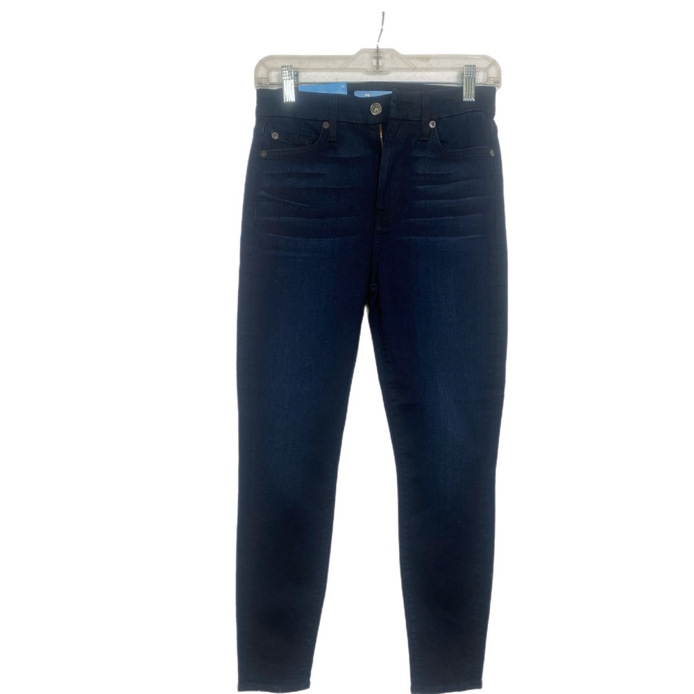 7 For All Mankind Dark Indigo Cropped Skinny Jeans - Like New